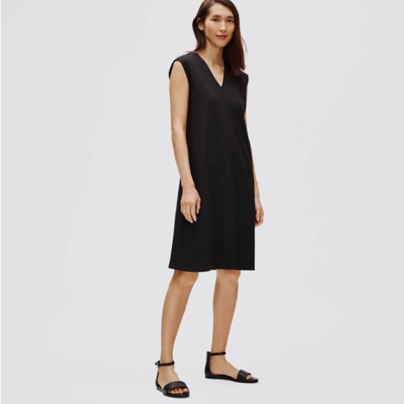 Eileen Fisher Dresses & Skirts - 🌿 NWT - Eileen Fisher Flex Tencel V-Neck Black Dress XL